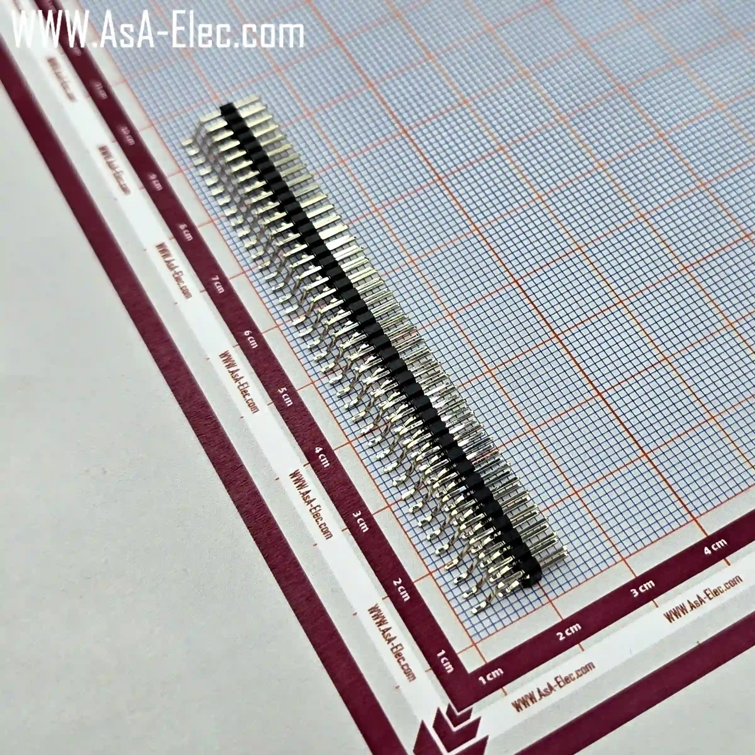 پین هدر 40*2 نری اتصال سطحی رایت انگل 2.00 میلیمتر SMD-RA